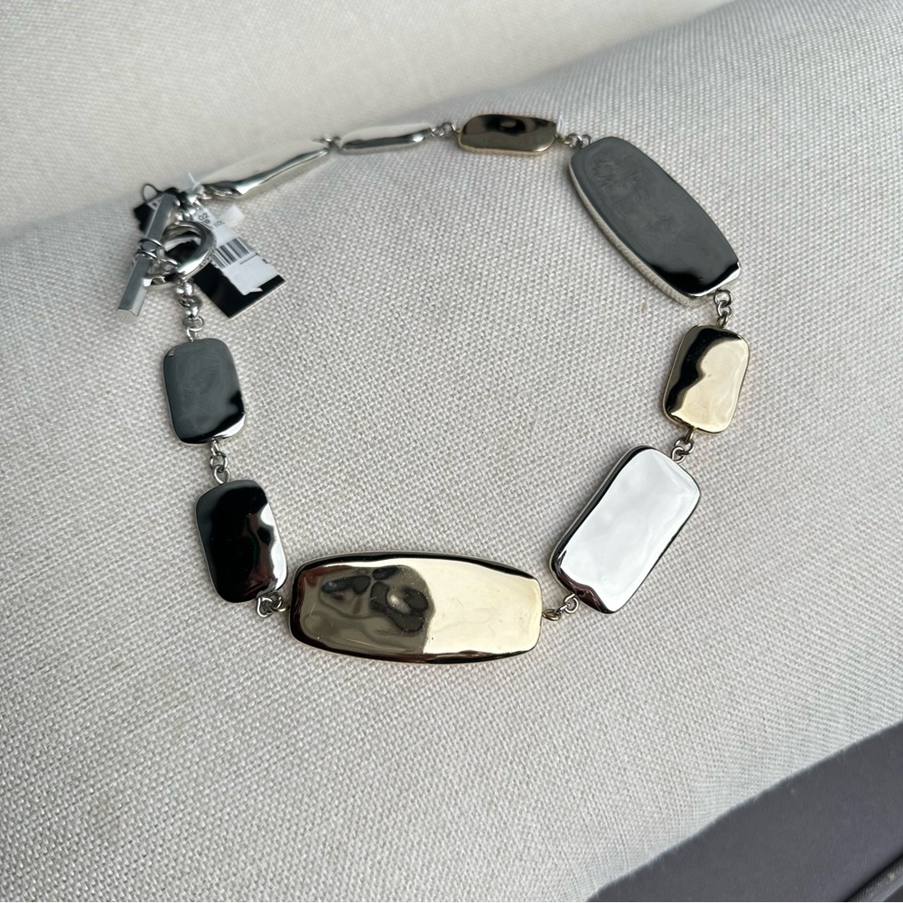 NWT Ellen Tracy Gold and Silver Colored Chunky Necklace